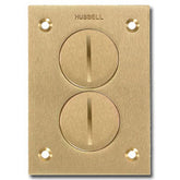 Hubbell S3625 Brass Duplex Screw Round Floor Box Cover